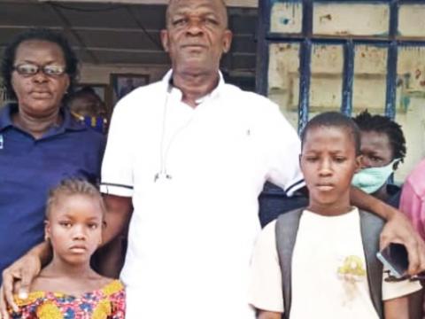 Amb Alimamy Bangura and the two kids