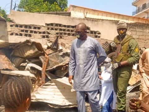 Ambassador Alimamy Bangura visiting the victims