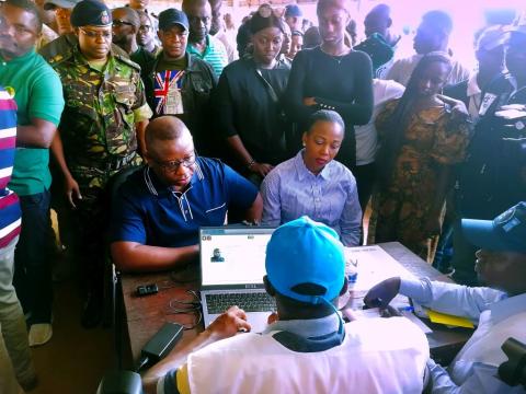 President Bio and First Lady registering