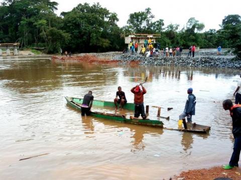 Bike riders destroying the boat