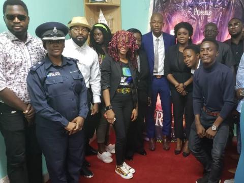Deputy Youth Minister poses with participants after the press conference