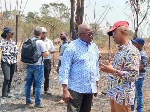 Energy Minister Kanja Sesay on site