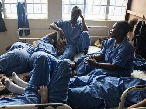 Exhausted health workers