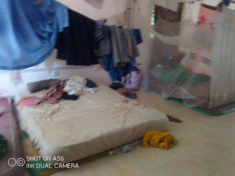 Home of a squatting displaced disaplbed person