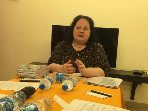 Shlomit Sufa, Israel's Ambassador to Ghana, Liberia and Sierra Leone speaking at the news conference in Freetown