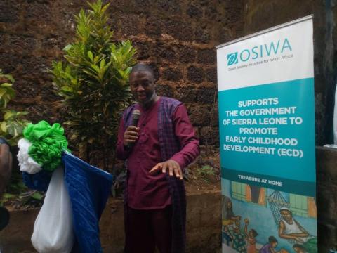 Joe Pemagbi, OSIWA Country Officer in Sierra Leone, addressing the launch