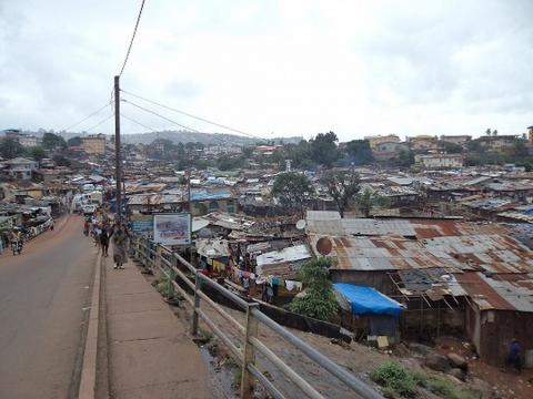 A panoramic view of Kroo Bay, an epitome of poverty in Sierra Leone