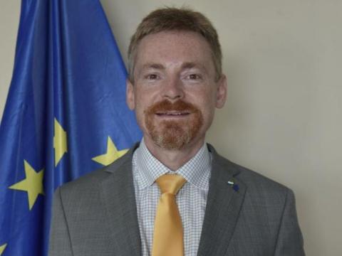 EU Ambassador to Sierra Leone, Manuel Muller, speaking at the conference