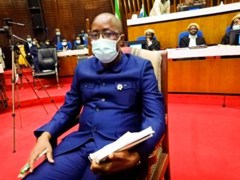 Mohamed Rahman Swaray in Parliament