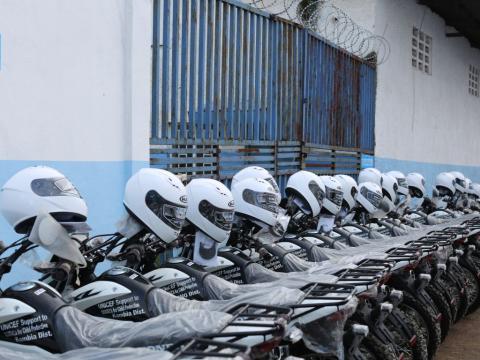 Motorbikes donated by Unicef towards Sierra Leone's anti-Covid-19 effort