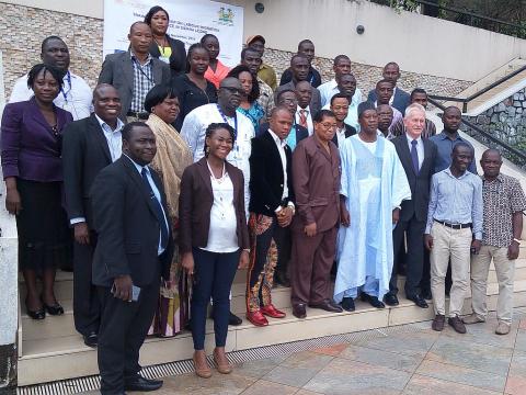 Officials and participants at the labour training