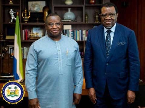 President Geingob (right) with President Bio