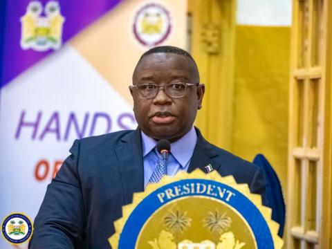 President Julius Maada Bio at the launch of a special court on SGBV
