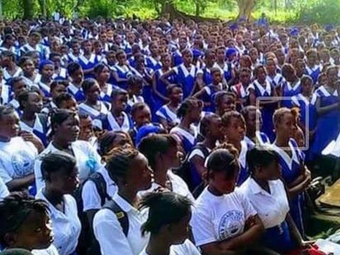 Pupils of the Holy Rosary Secondary School in Pujehun