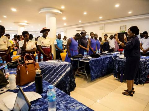 School pupils at the dialogue session