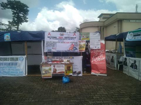 Some of the booths at the Bo Heal Sierra Leone trade fair