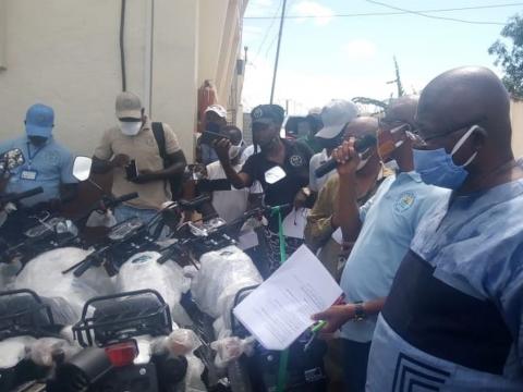 Some of the motor bikes provided by AVDP to its monitors in Bo