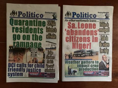 Two most recent copies of Politico Newspaper