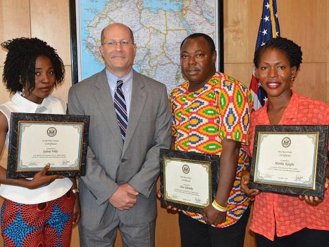 L-R: Sylvia, Amb. Hoover, Sylas and Martha