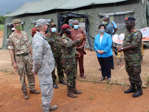US Ambassador Brewer with troops