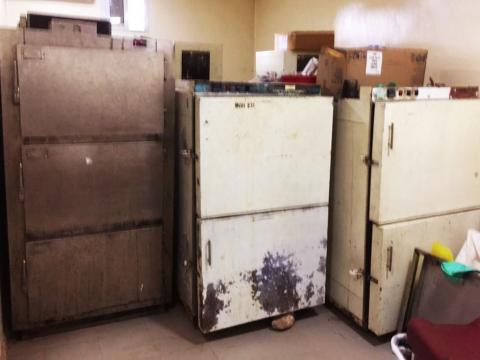 dilapidated refrigerators in the Northern Region Mortuary