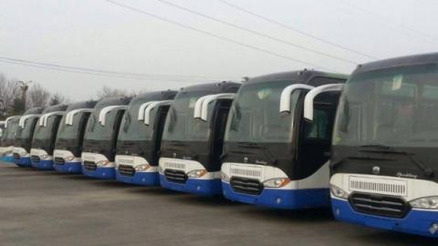 50 new school buses provided by the Sierra Leone government to pupils across the country